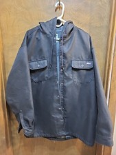 Dickies Black Hooded Canvas Fleece Lined Work Jacket Sz Large 42-44