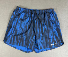 Nike Dri-Fit Men's Swimming Trunks Shorts Black Blue Size Large