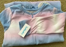 Carter's Girls 8 One Piece Fleece PJs Pajama Tie Dye NWT Footed Sleeper Ombre