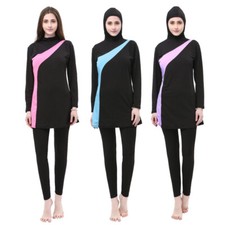 Women Long Sleeve Swimwear Muslim Full Cover Burkini Swimsuit Bathing Beachwear
