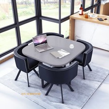 wood Dining table and 4 chairs Retro cafe ..