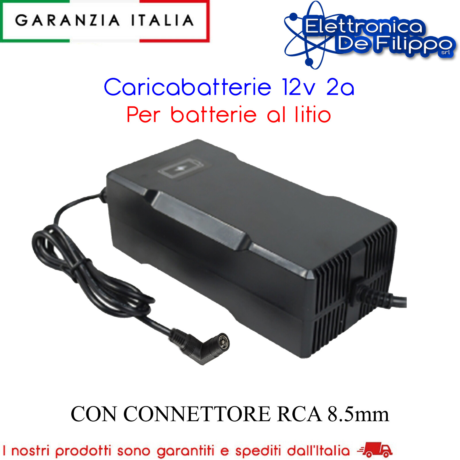 Caricabatterie Switching 12V 2A per Batterie Litio Li-Ion - Alta Qualità