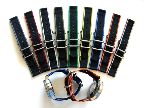 20mm 22mm NATO ® EDGE™ 2pc TAN watch band Sport strap Heavy Nylon UTC IW SUISSE - Picture 5 of 11
