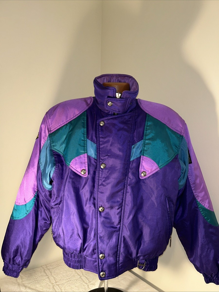 美品★80s★DESCENTE/デサント★スキージャケットパープル/紫★L adidas 80s デサント L 紫 y2k トレフォイル トラックジャケット