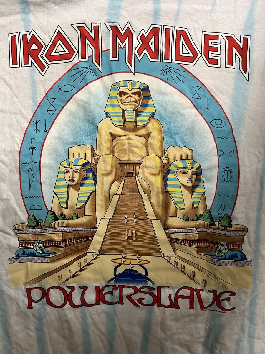 Iron Maiden PowerSlave Album T-shirt Tie Dye Egyptian Tee XL | eBay