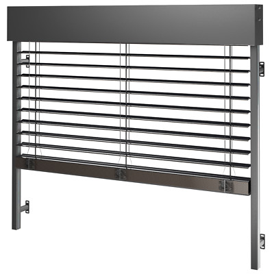C80 ALU-Außenjalousie, Raffstore + Motor, Kassette CUBE B:0.6-4.5m, H:0.6-4m