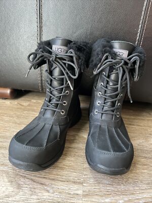 UGG BUTTE BLACK WATERPROOF LEATHER WINTER SNOW