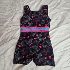 Danskin Freestyle One Piece Leotard Dance Outfit Girls Size 4-5 Butterflies