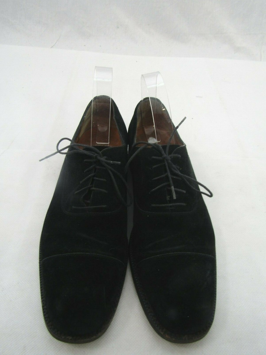 Salvatore Ferragamo Black Suede Square Toe Oxford Shoe Size  display picture 2