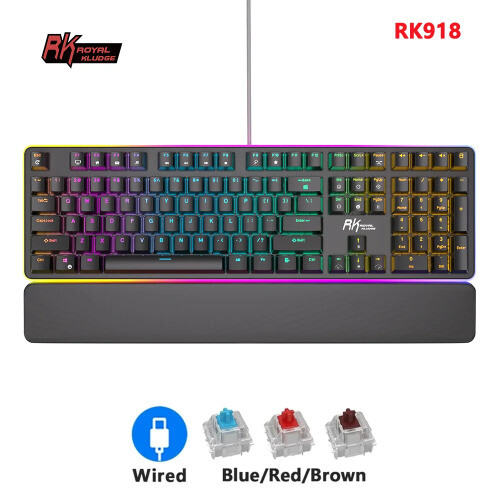 Wired 108-Key Mechanical RGB Backlit Gaming Keyboard for Enhanced Performance-image
