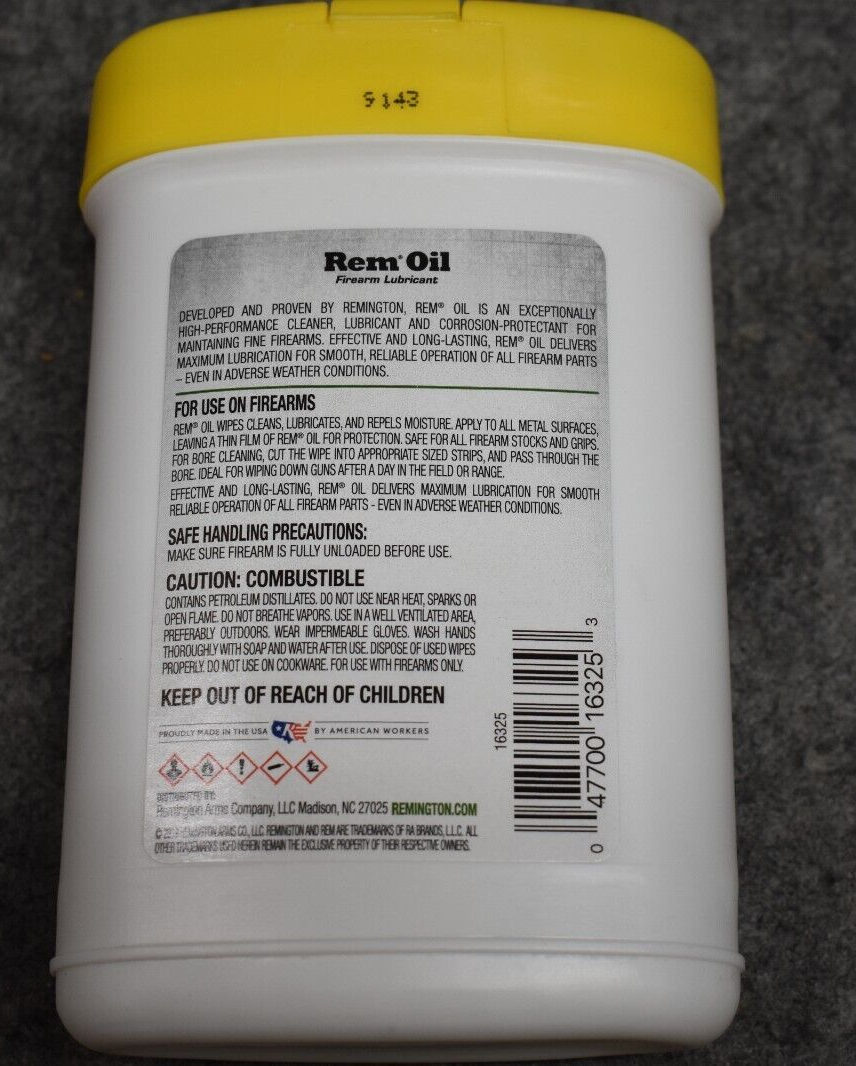 REMINGTON Rem Oil Wipes 24 CT of Premoistened 6.5" x 4" PopUp Wipes