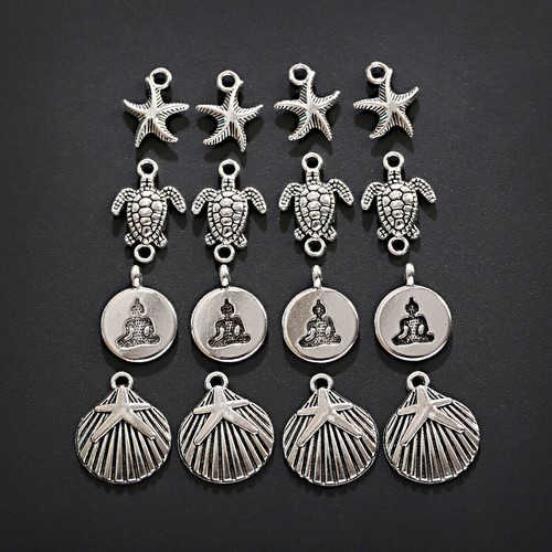 100 Pcs Silver Gold Crown Helmet Buddha Head Bracelet Connector Charm Loose Bead - Picture 2 of 12