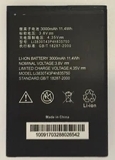 Replacement Battery for ZTE ZMAX 2 Grand S2 Z958 AT&T 3000mAh Li3830T43P4H835750