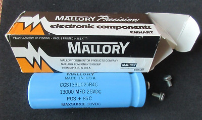 Elektrolyt Kondensator 13.000 µF 25VDC Mallory USA