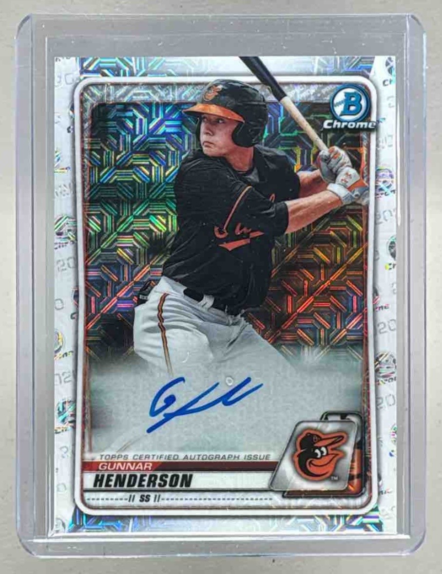 Gunnar Henderson 2020 Bowman Chrome #BMA-GH Mega Refractor Prospect Auto