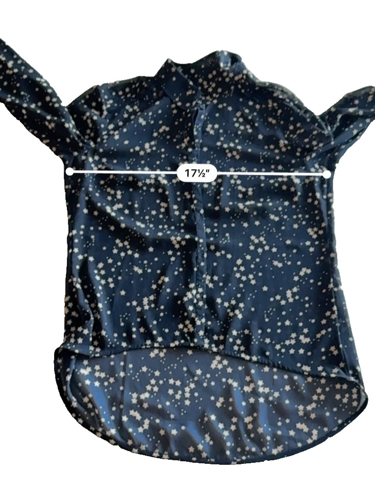Esprit Sheer Celestial Star Print Button Down  La… - image 2