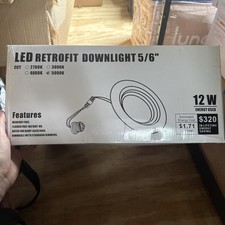 12 Pack 5/6 Inch LED Recessed Downlight, Retrofit Can Lights