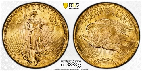 1926 $20 Saint-Gaudens Double Eagle Gold Coin PCGS MS64 Brilliant Luster!