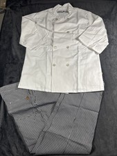 New Uniform Chef Design Size M-SS White/Pants 34-32