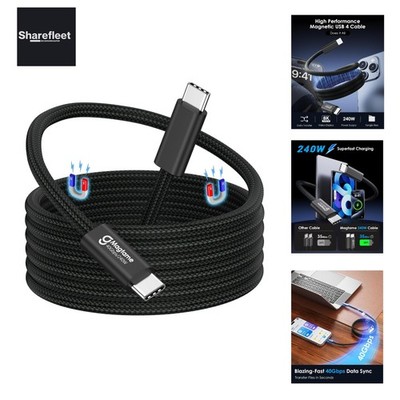USB 4 Kabel 240W, 2M magnetisches USB C Kabel, Support Display 8K@60HZ, 4K@14...