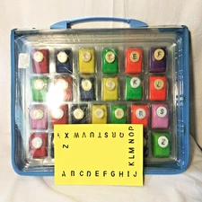 Alphabet A to Z Metal Paper Punch Set 26pc Scrapbooking In Zipper Case
