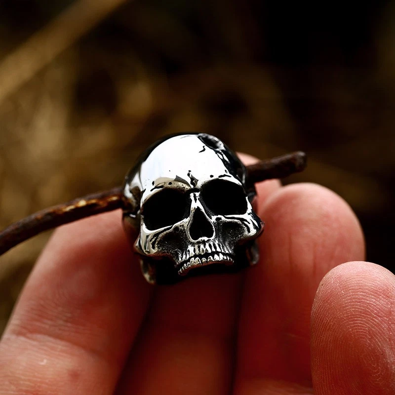 Gran Agujero de Bala Calavera Gótico Punk Motociclista Estilo Jinete Joyería Colgante Hombres Mujeres Foto 2 de 4