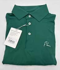Rhoback Men's Short Sleeve Performance Polo Solid Fairway Green Size Medium NWT
