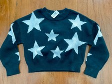 Kidpik Black and White Stars Cotton Sweater Girls XXS 4 