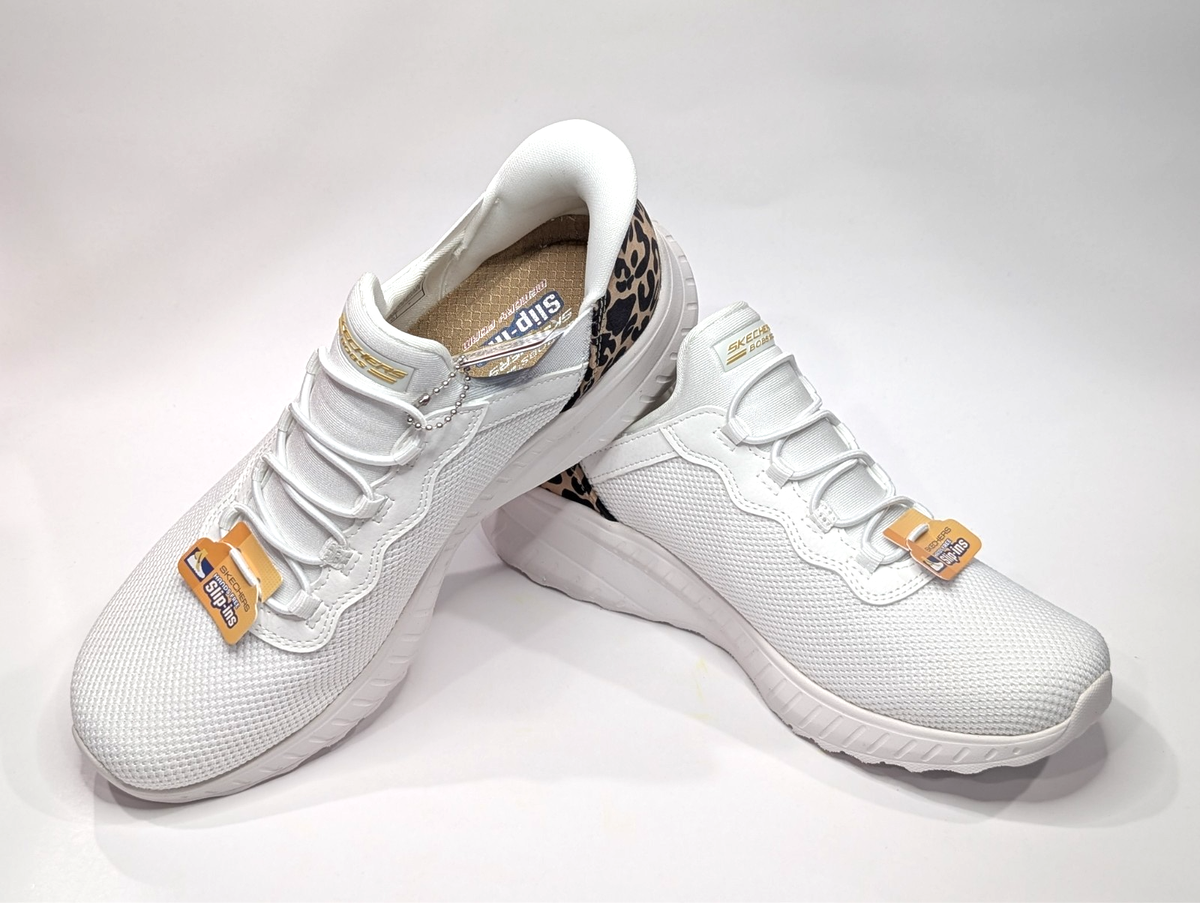 SLIP INS Skechers BOBS White Athletic Shoes Bobs skechers b cute walkways canvas slip on sneakers white  main image 3