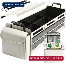 Car Trunk Organizer, Sturdy Storage with Insulated Leakproof Cooler Bag