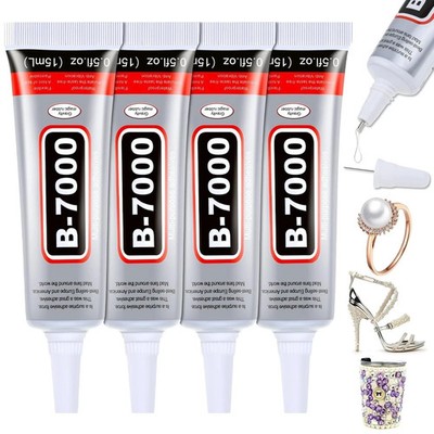 B-7000 Glue Clear 4 Pack   15ml Jewelry Rhinestone Fabric Phone Repair Adhesive.