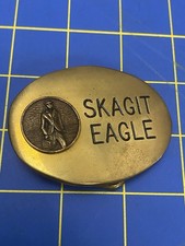 HTF Skagit Eagle Solid Brass BTS Belt Buckle
