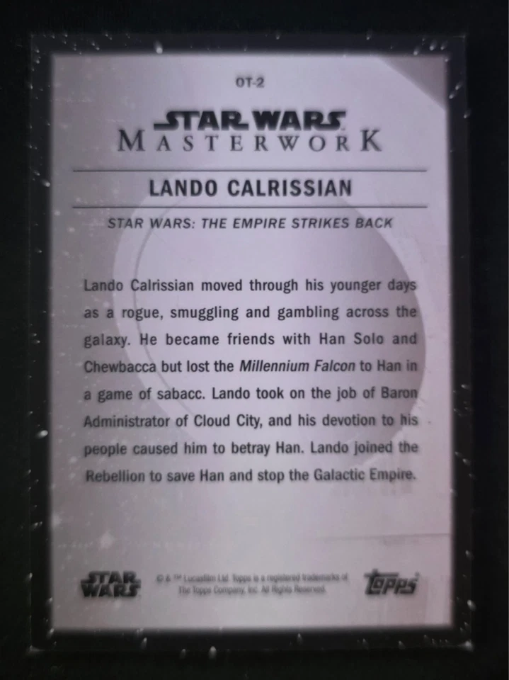 2022 Topps Star Wars Masterwork Lando Calrissian Original Trilogy #OT-2 - Image 2 of 2