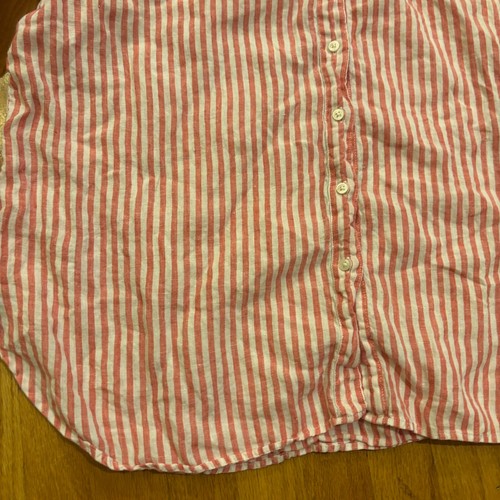 LL Bean Shirt Damen Größe 2X Rosa Weiß Gestreift 100% Leinen Langarm - Bild 3 von 6