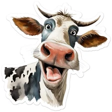 Happy Cow - Vinyl Decal Sticker - Car Window Laptop - ebn12452