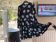 Monsoon Floral Swing Dress Knee Length Floaty Tunic Size L