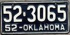 1952 Oklahoma License Plate — photo 1