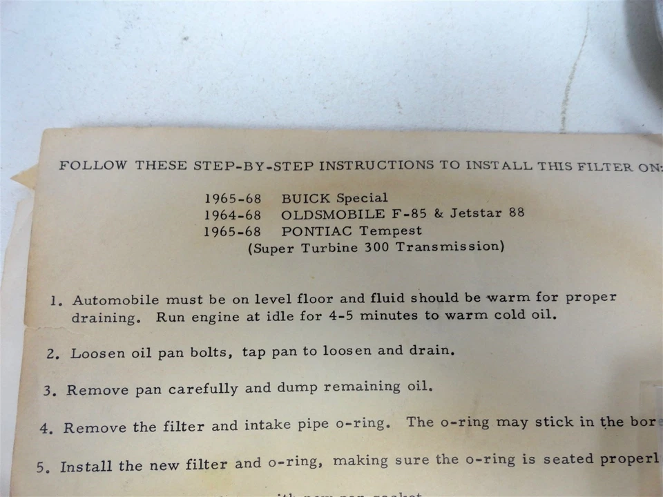 1964-1968 BUICK OLDS PONTIAC TRANSMISSION OIL FILTER 1374649 PF-170 NOS NORS NEW - Image 2 of 4