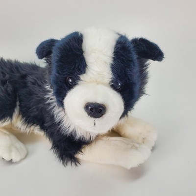 FAO Schwarz Border Collie Plush Dog Black White Stuffed Animal 16