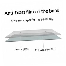 Bathroom Mirrors with LED Lighting Dimmable Tempered Glass Wall Mirror Anti Fog