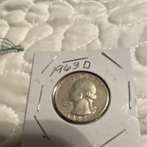 1963-D Washington Quarter Silver 25C US Coin 0.9 Fineness Uncertified