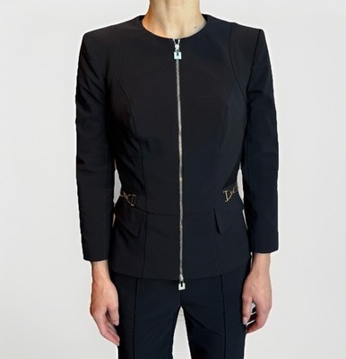 Elisabetta Franchi women s Blazer Jacket Italian fitted black classic