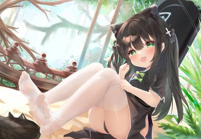 Anime girls blue archive sunohara shun stockings Playmat Gaming Mat Desk
