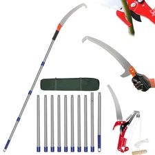 Manual Pole Saw, Pole Saws for Tree Trimming,2.7ft-14.7ft,Tree Pruner Extenda...