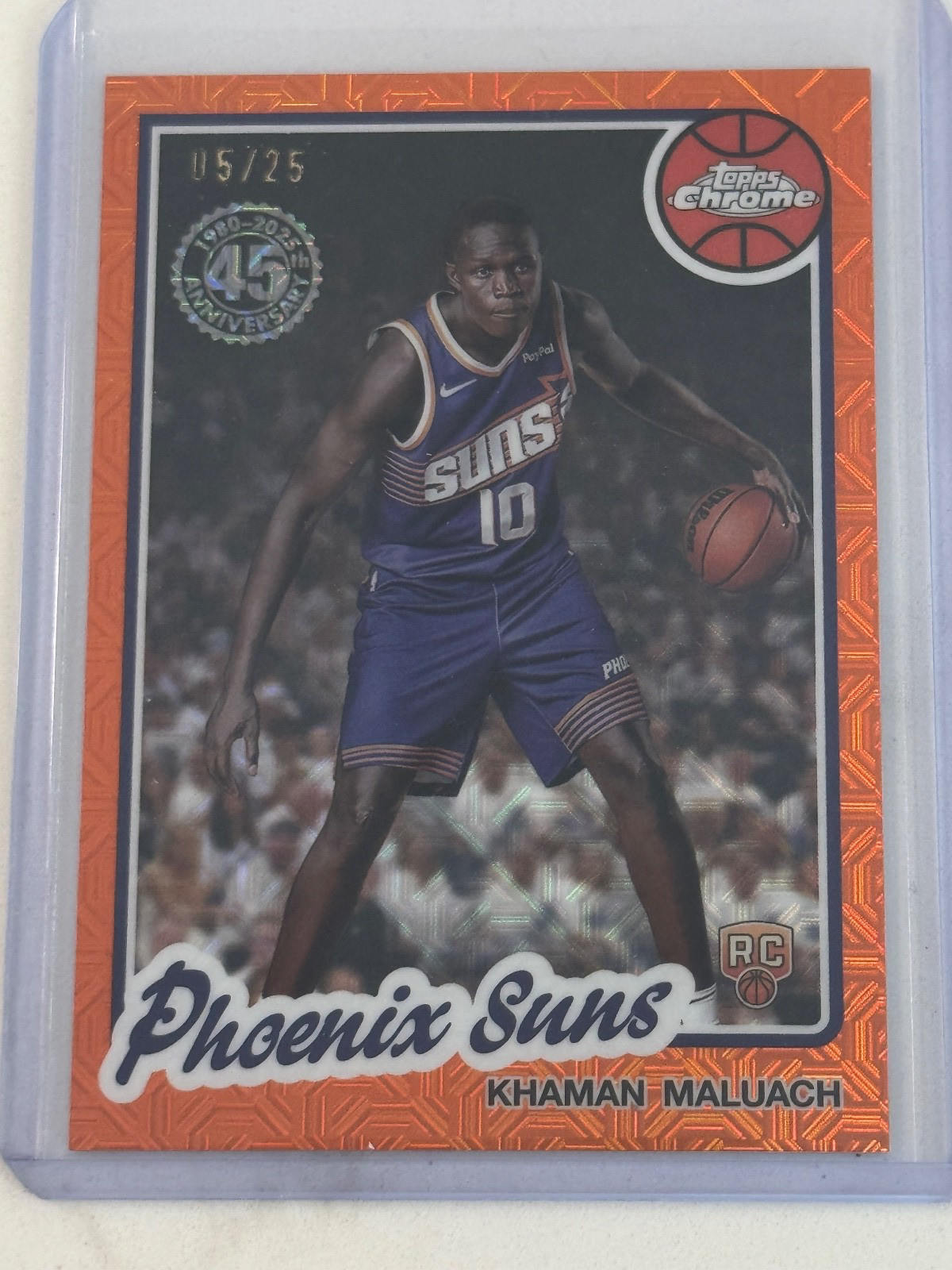 2025-26 Topps 1980-81 Basketball Khaman Maluach #TC-KM Rookie Orange MOJO /25