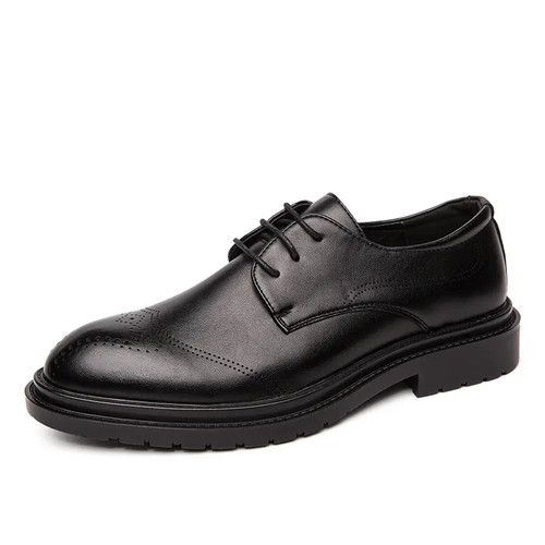 Herren Geschnitzt Schnürung Formell Elegant Business Hochzeit PU Leder Schuhe Bräutigam Mode - Bild 18 von 26