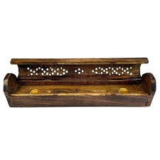Incense Burner Stick Holder Flower Hollow Wooden Bamboo Aromatherapy Box
