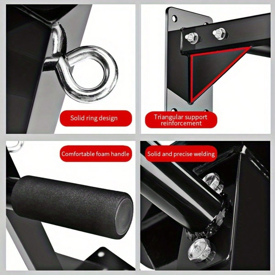 Wall Mounted Pull-Up Bar Metal Home Gym Upper Body Workout Trainer