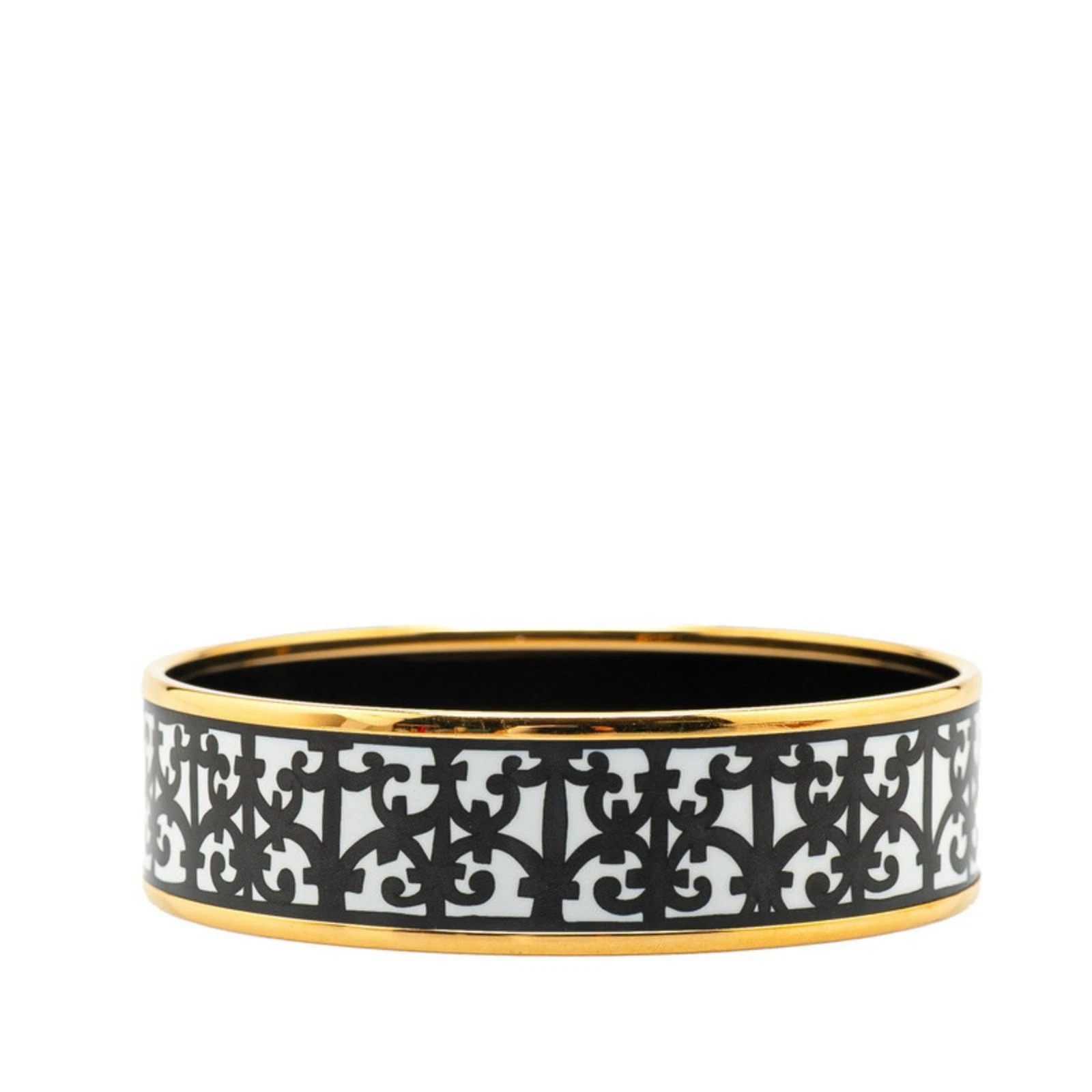 HERMÈS Hermes GM Bracciale Gladiatore Nero Placcato Oro Donna HERMES GZl18eh7