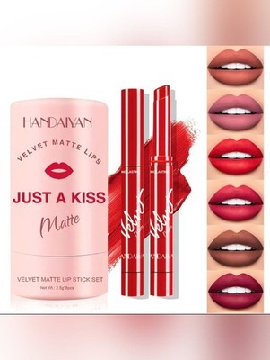 Just A Kiss Velvet Matte Lipstick - Bold Red To Nude/ 8 Piece Set